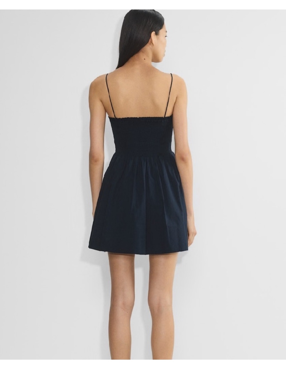 Aritzia Sunday Best Smocked Navy Mini Dress - Picture 3 of 4